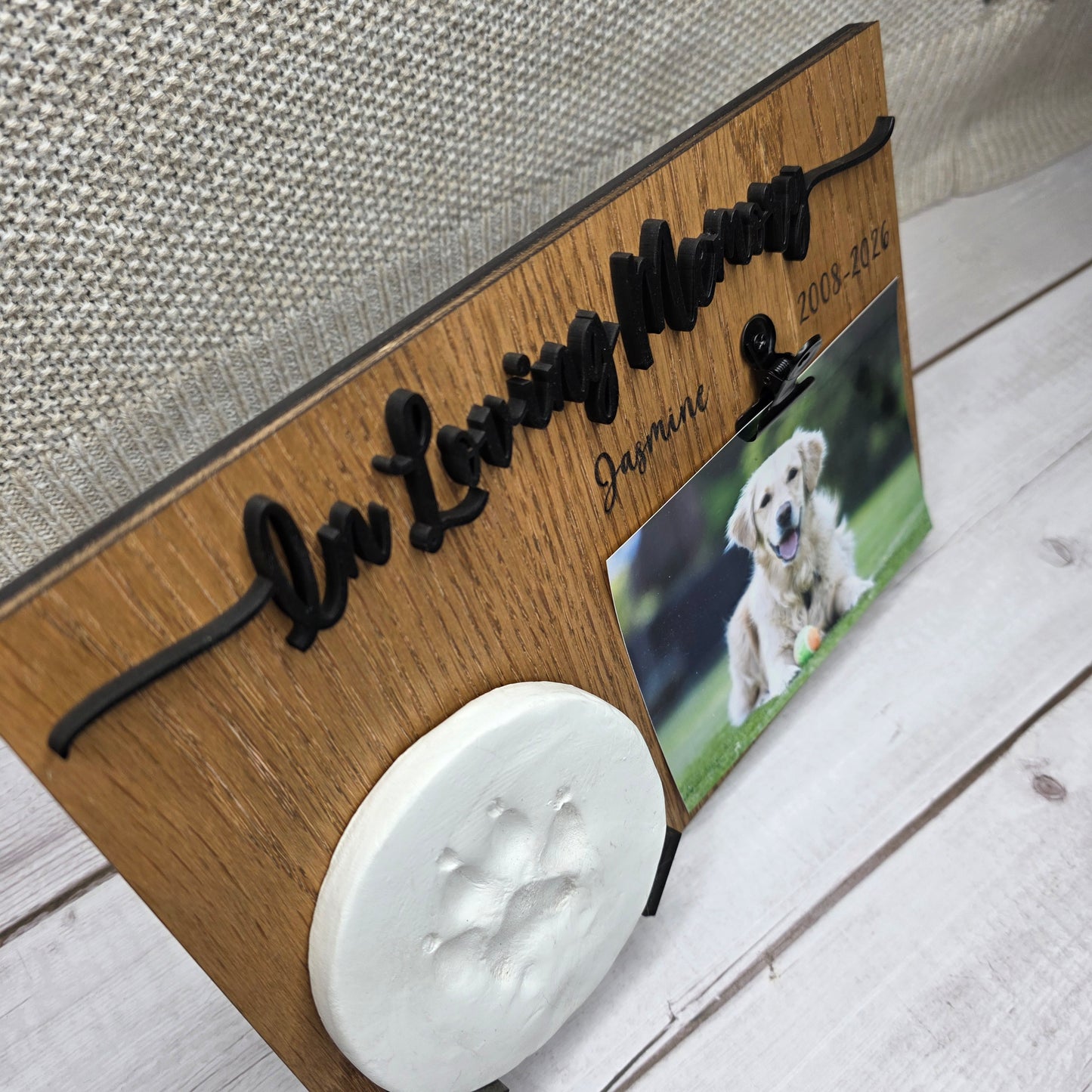 Clay Paw Print and Picture Frame Memorial