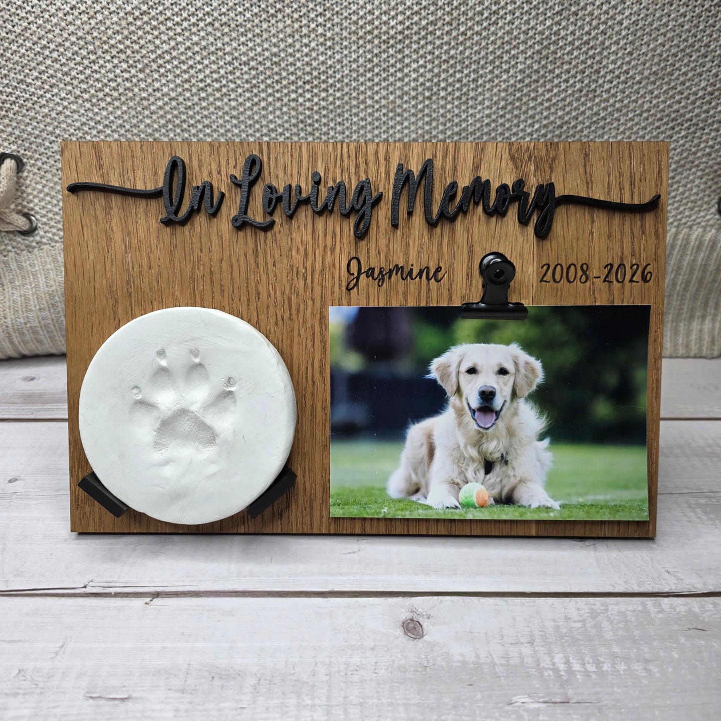 Clay Paw Print and Picture Frame Memorial