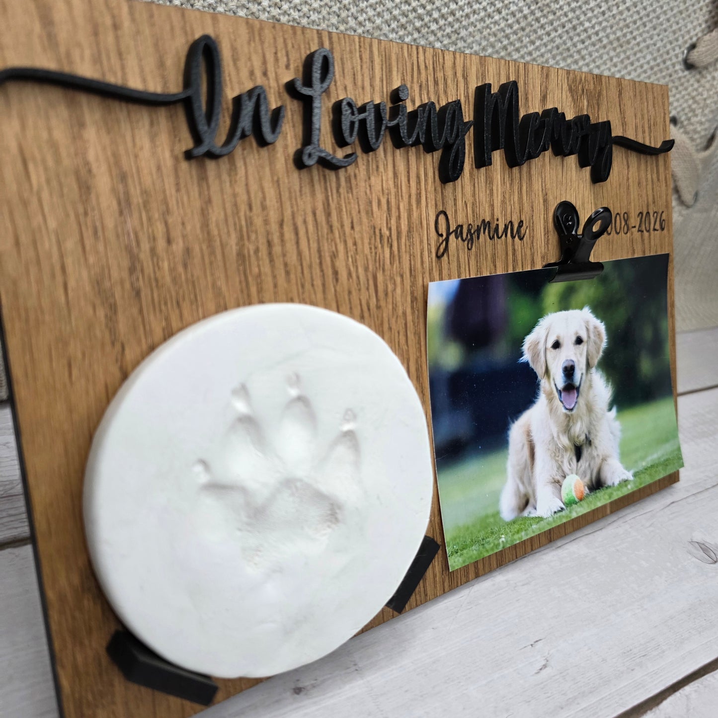Clay Paw Print and Picture Frame Memorial