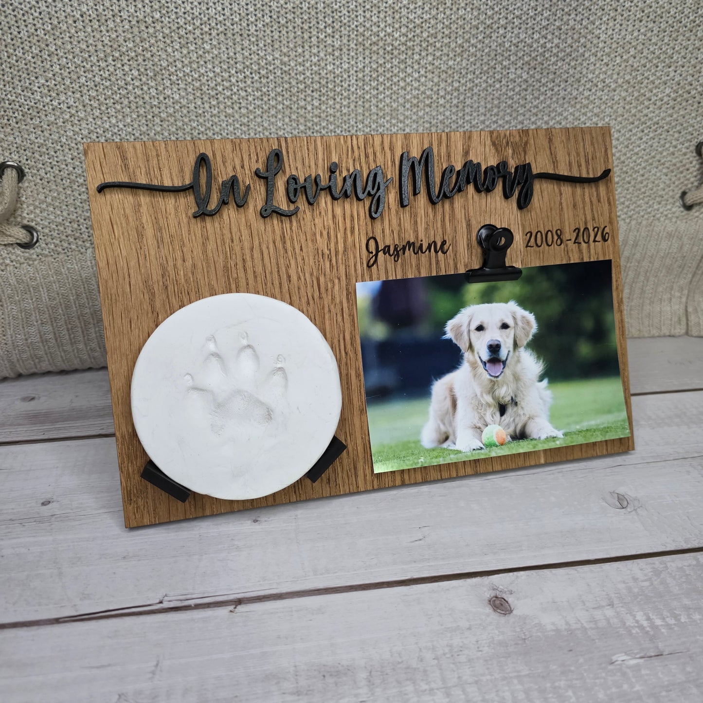 Clay Paw Print and Picture Frame Memorial