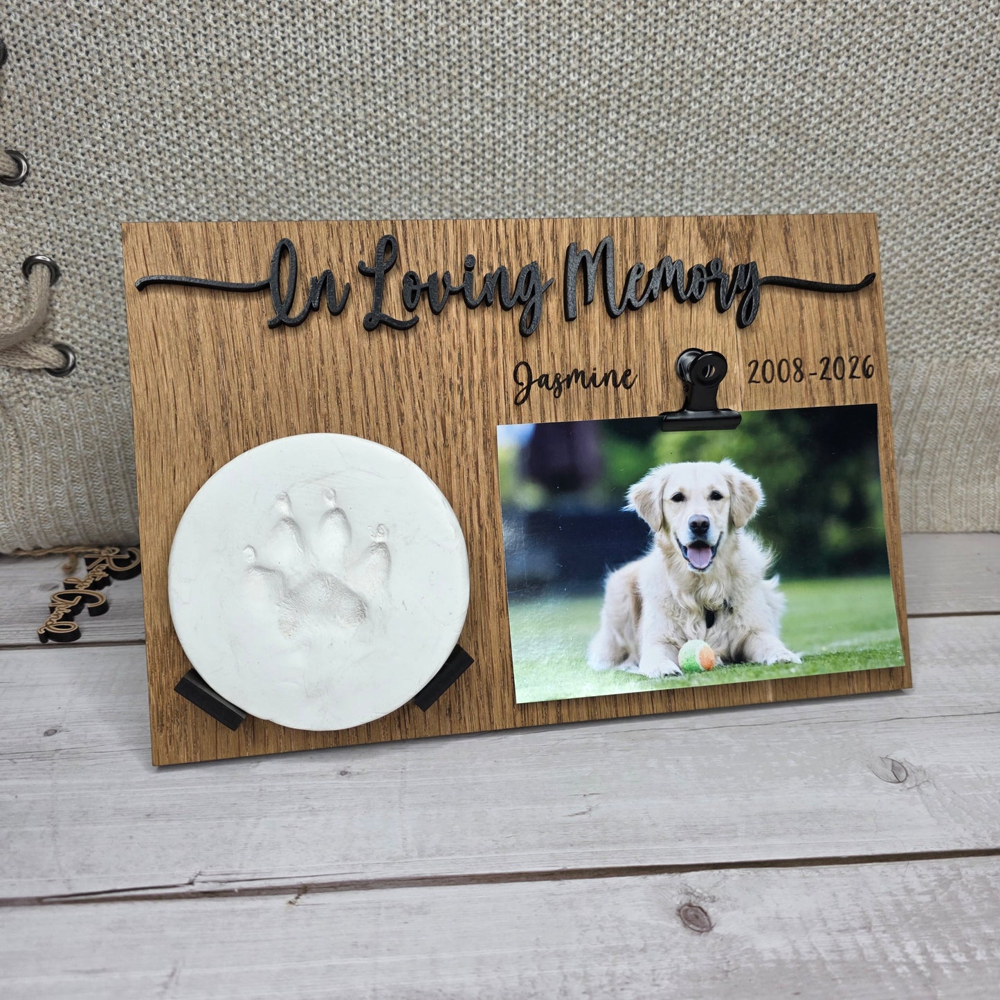 Clay Paw Print and Picture Frame Memorial