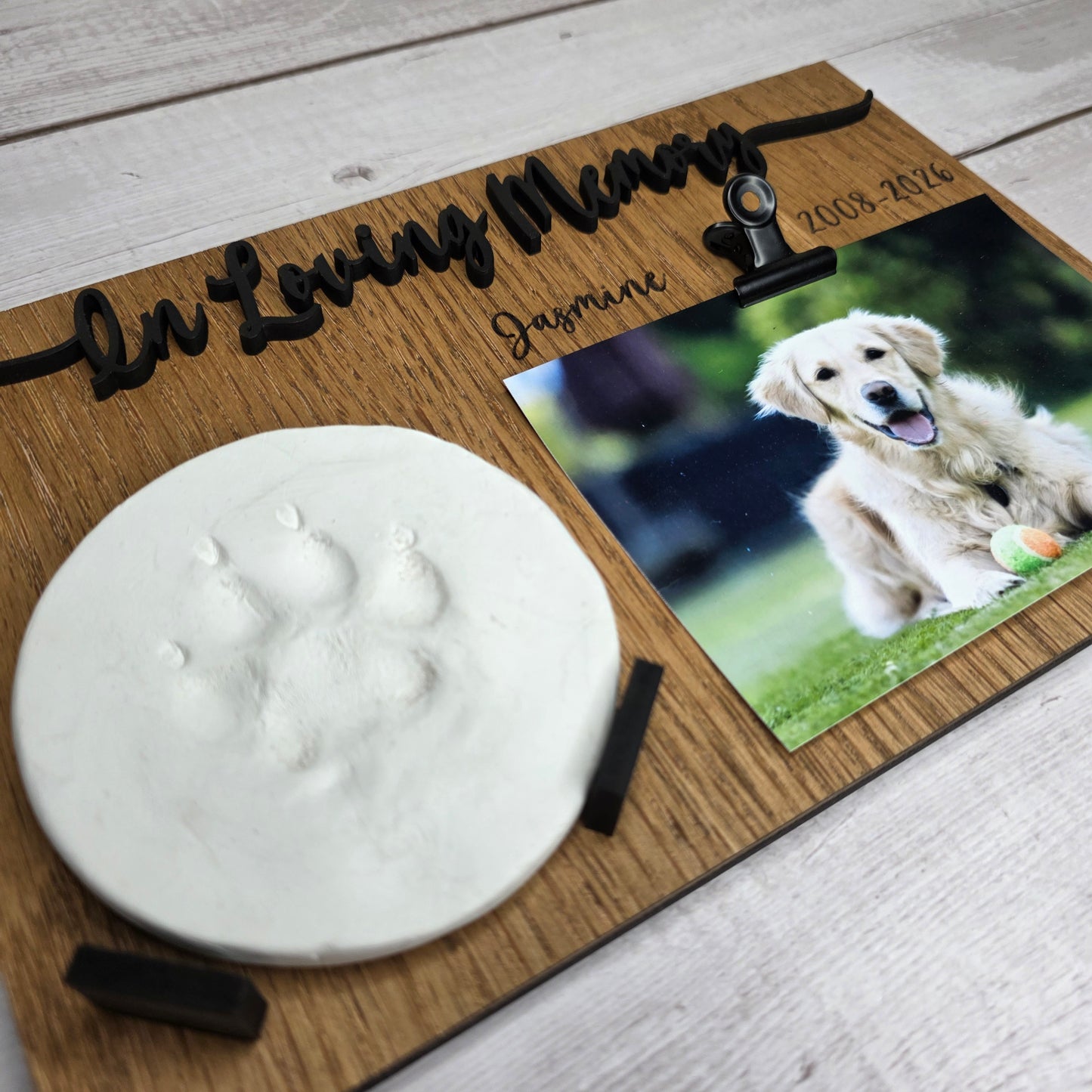 Clay Paw Print and Picture Frame Memorial