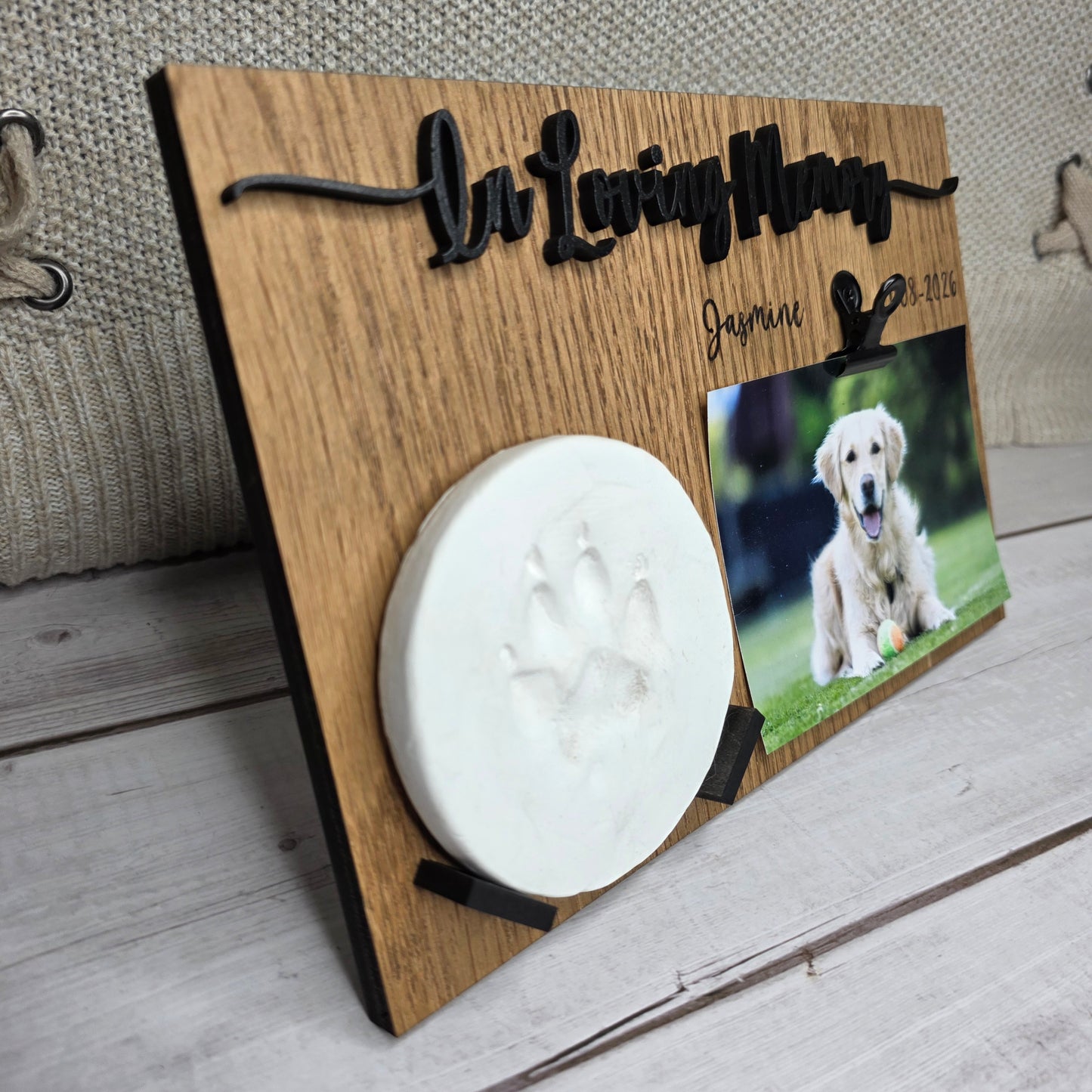 Clay Paw Print and Picture Frame Memorial