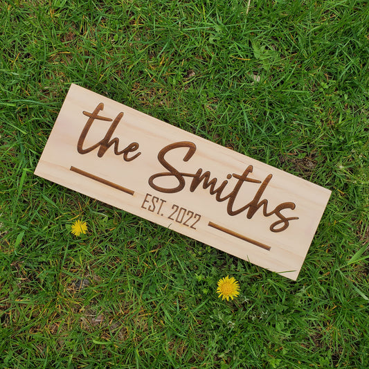 Custom Sign | Established Sign | Family Last Name Sign | Custom Wood Sign | Laser Engraved Sign