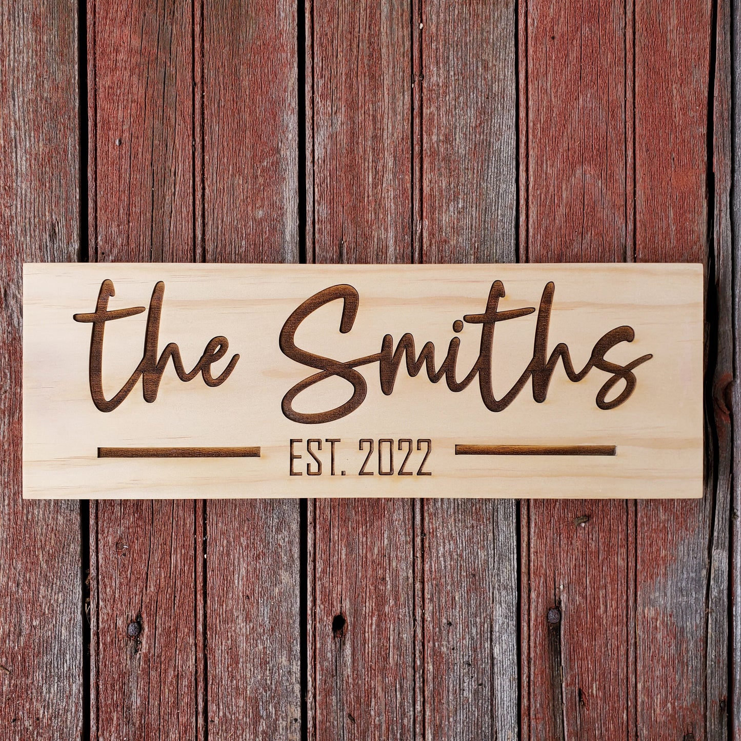 Custom Sign | Established Sign | Family Last Name Sign | Custom Wood Sign | Laser Engraved Sign