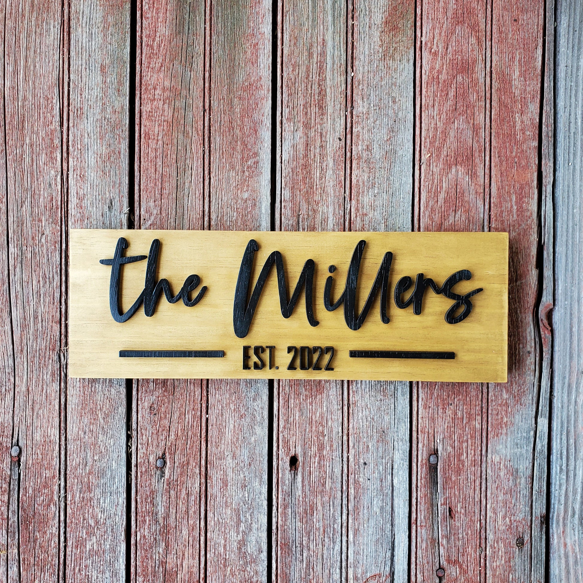 Custom Sign | Established Sign | Family Last Name Sign | Custom Wood Sign | 3D Laser Cut Sign | Wedding Gift | Wood Sign