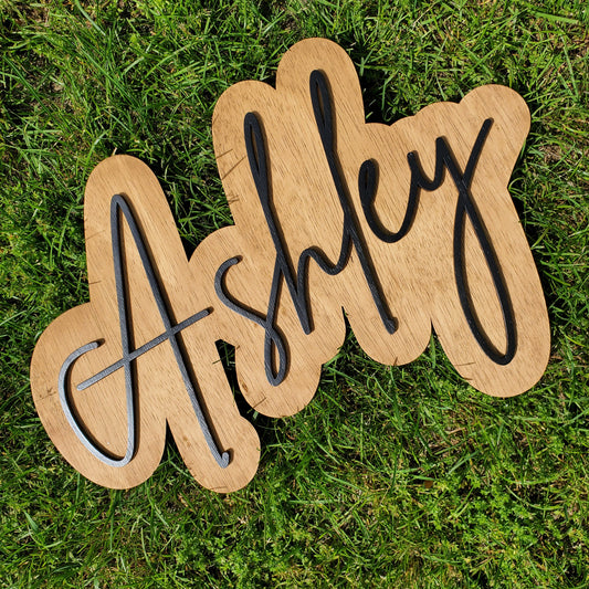 Layered Name Sign | Custom Wood Sign | Wood Cut Out | Nursery Sign | Name Sign | Laser Cut Sign