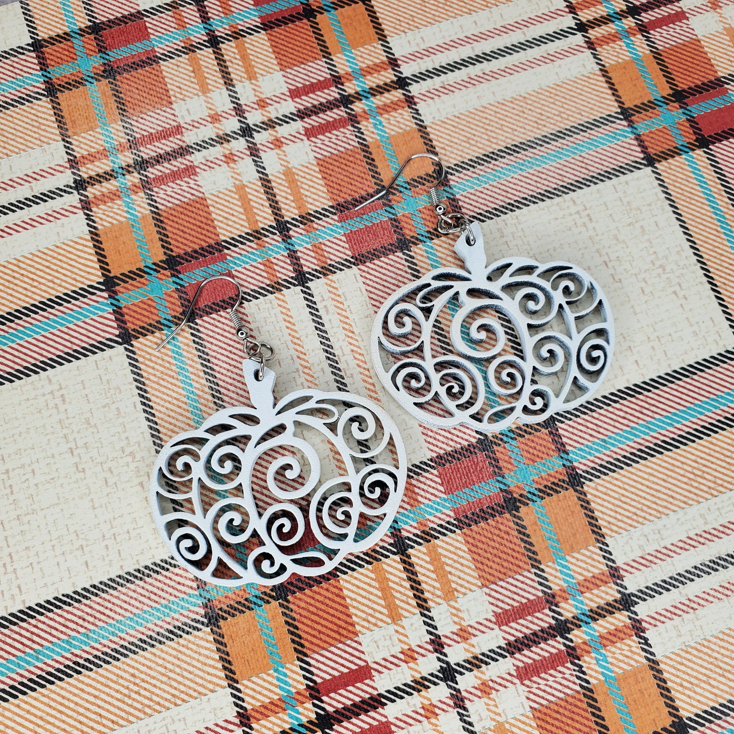 Pumpkin Earrings | Fall Earrings | Halloween Earrings | Hypoallergenic Earrings | Wood Earrings | Drop Earrings
