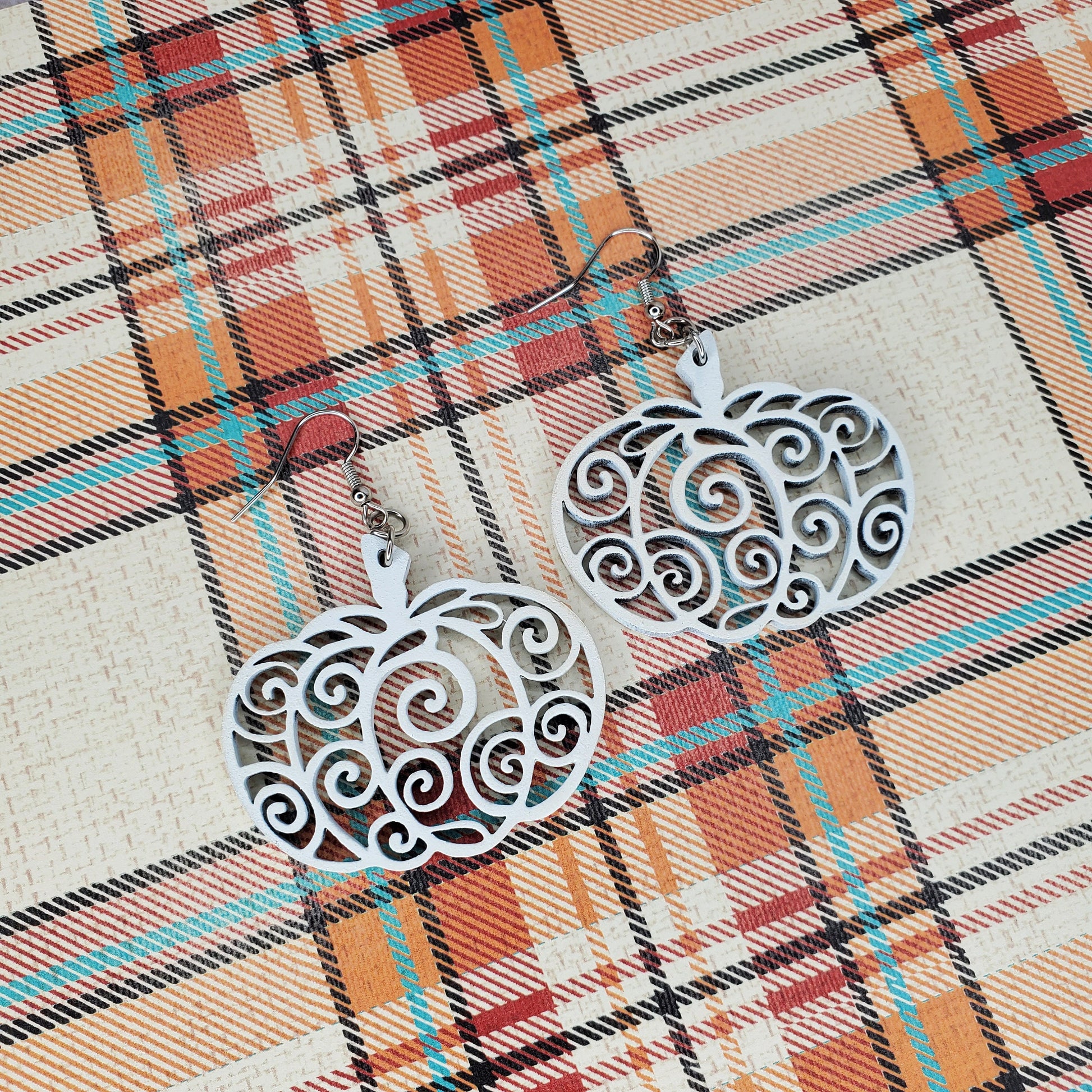 Pumpkin Earrings | Fall Earrings | Halloween Earrings | Hypoallergenic Earrings | Wood Earrings | Drop Earrings