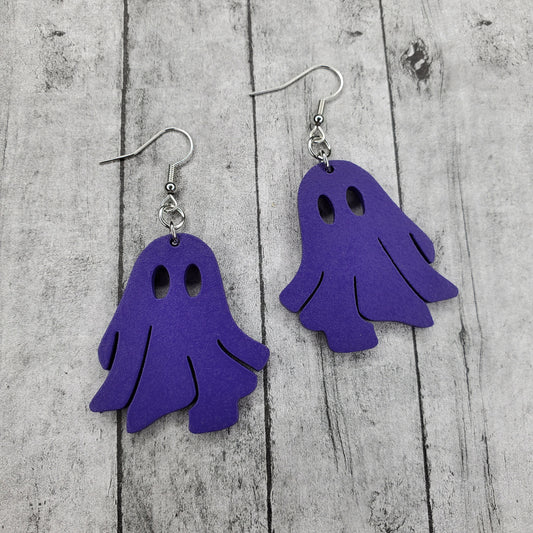 Ghost Earrings | Halloween Earrings | Hypoallergenic Earrings | Wood Earrings | Drop Earrings