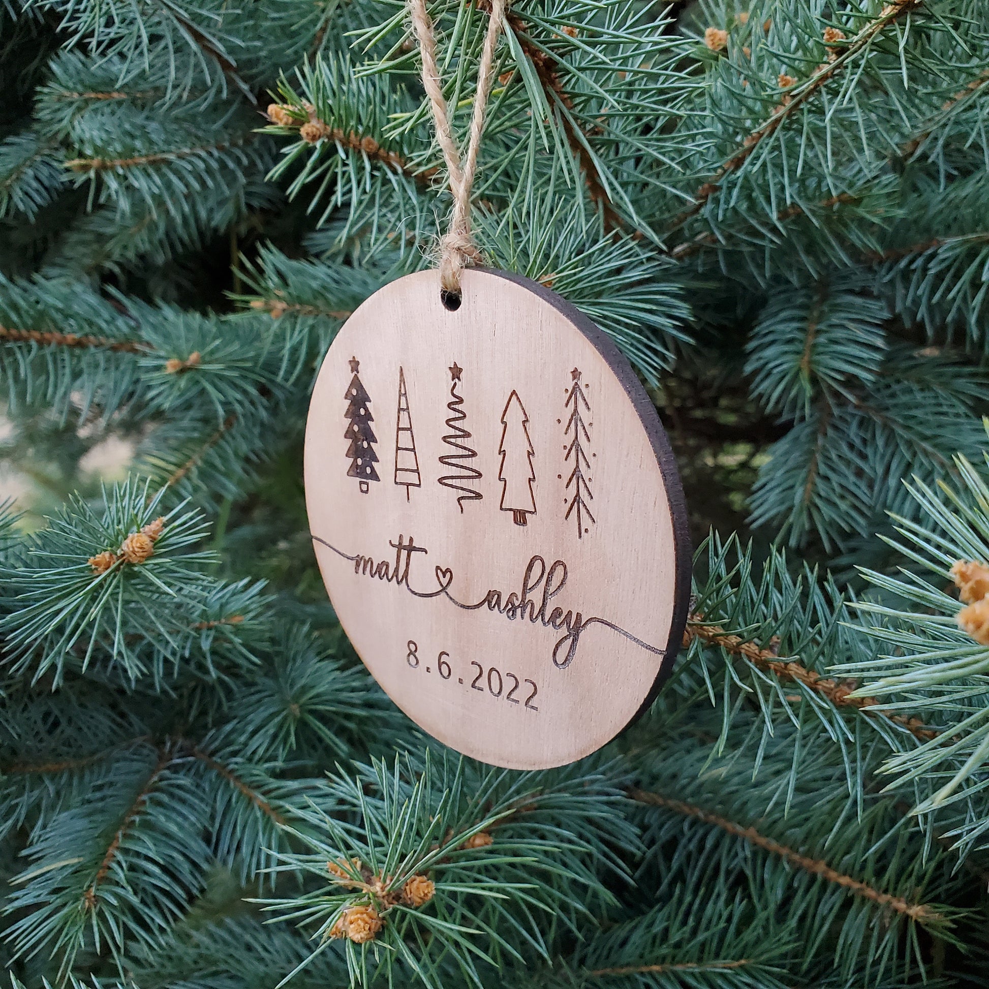 Couples Ornament | Christmas Ornament | Marriage Christmas Ornament | Laser Engraved Ornament