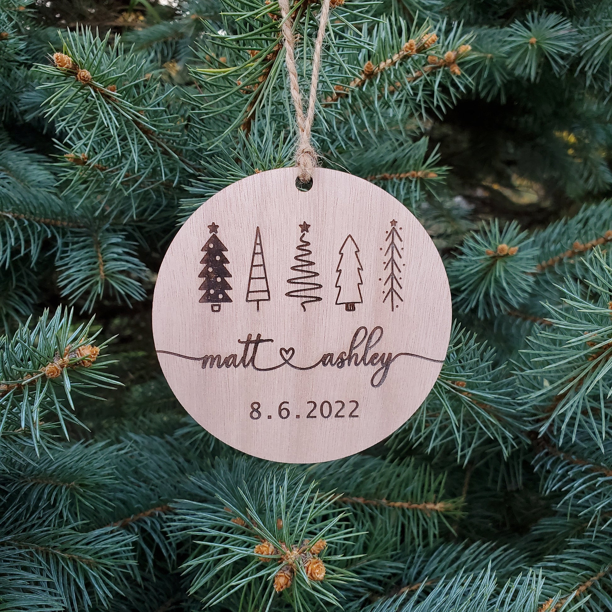 Couples Ornament | Christmas Ornament | Marriage Christmas Ornament | Laser Engraved Ornament