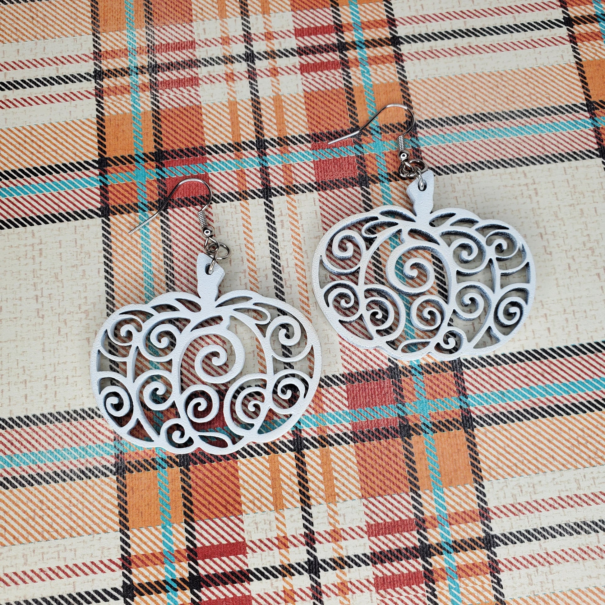 Pumpkin Earrings | Fall Earrings | Halloween Earrings | Hypoallergenic Earrings | Wood Earrings | Drop Earrings