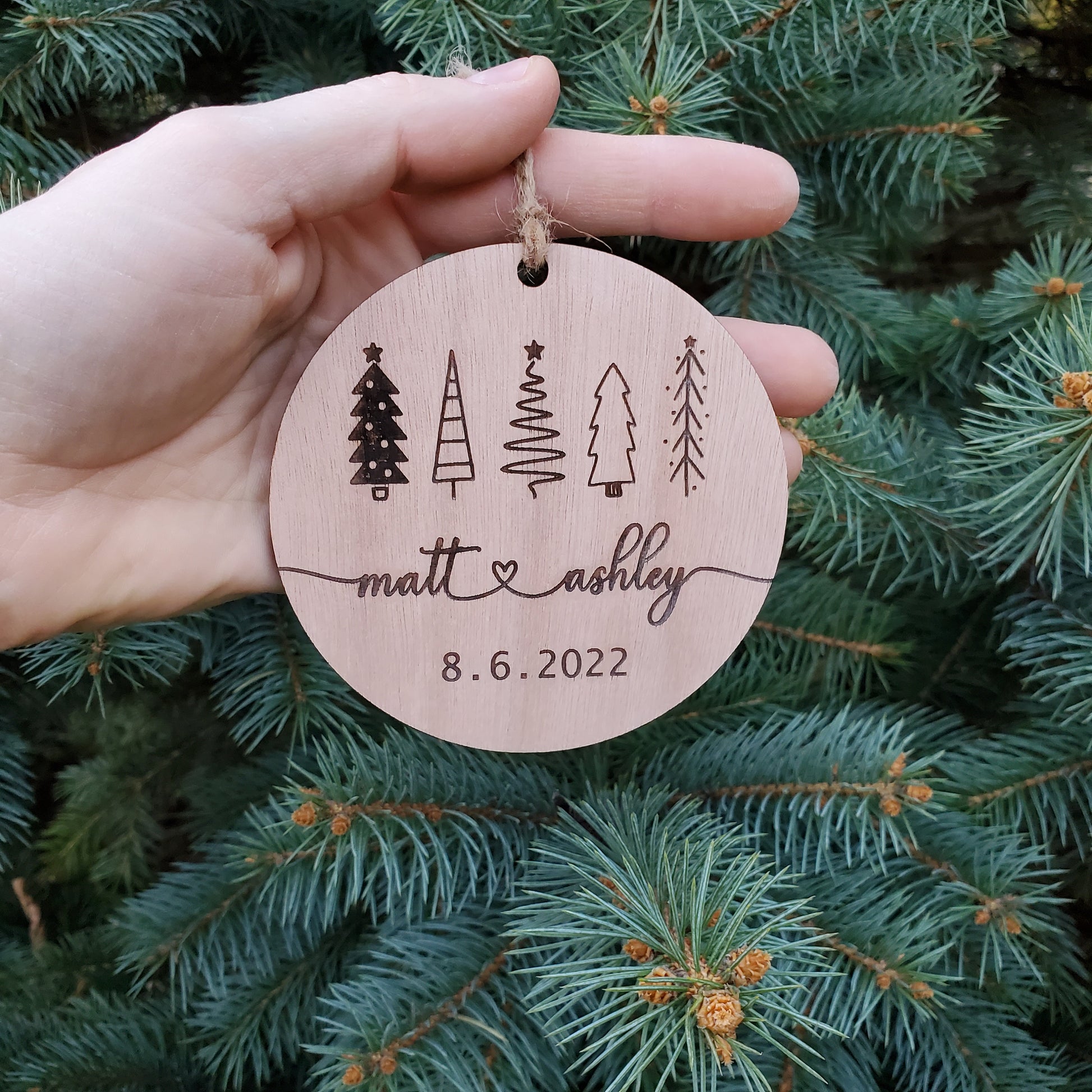 Couples Ornament | Christmas Ornament | Marriage Christmas Ornament | Laser Engraved Ornament