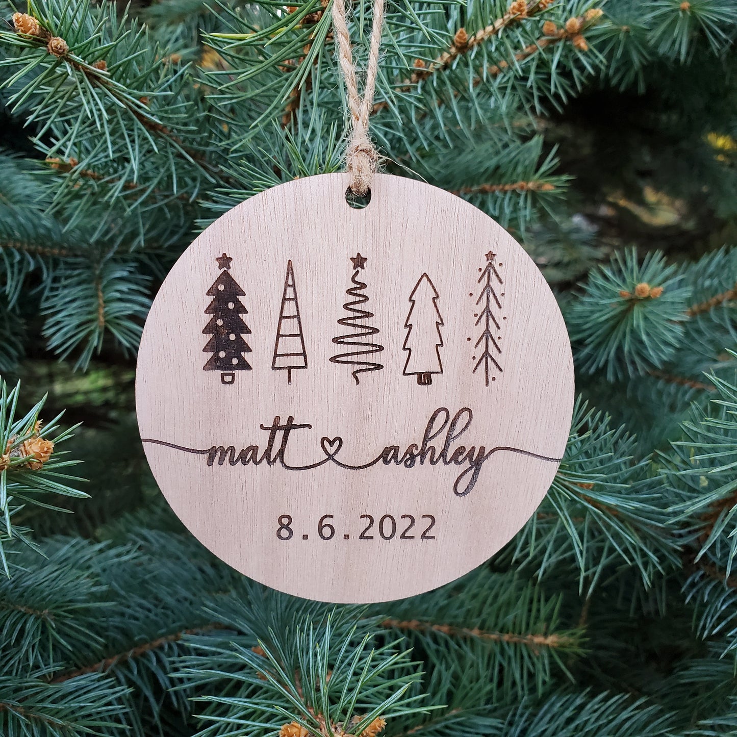 Couples Ornament | Christmas Ornament | Marriage Christmas Ornament | Laser Engraved Ornament