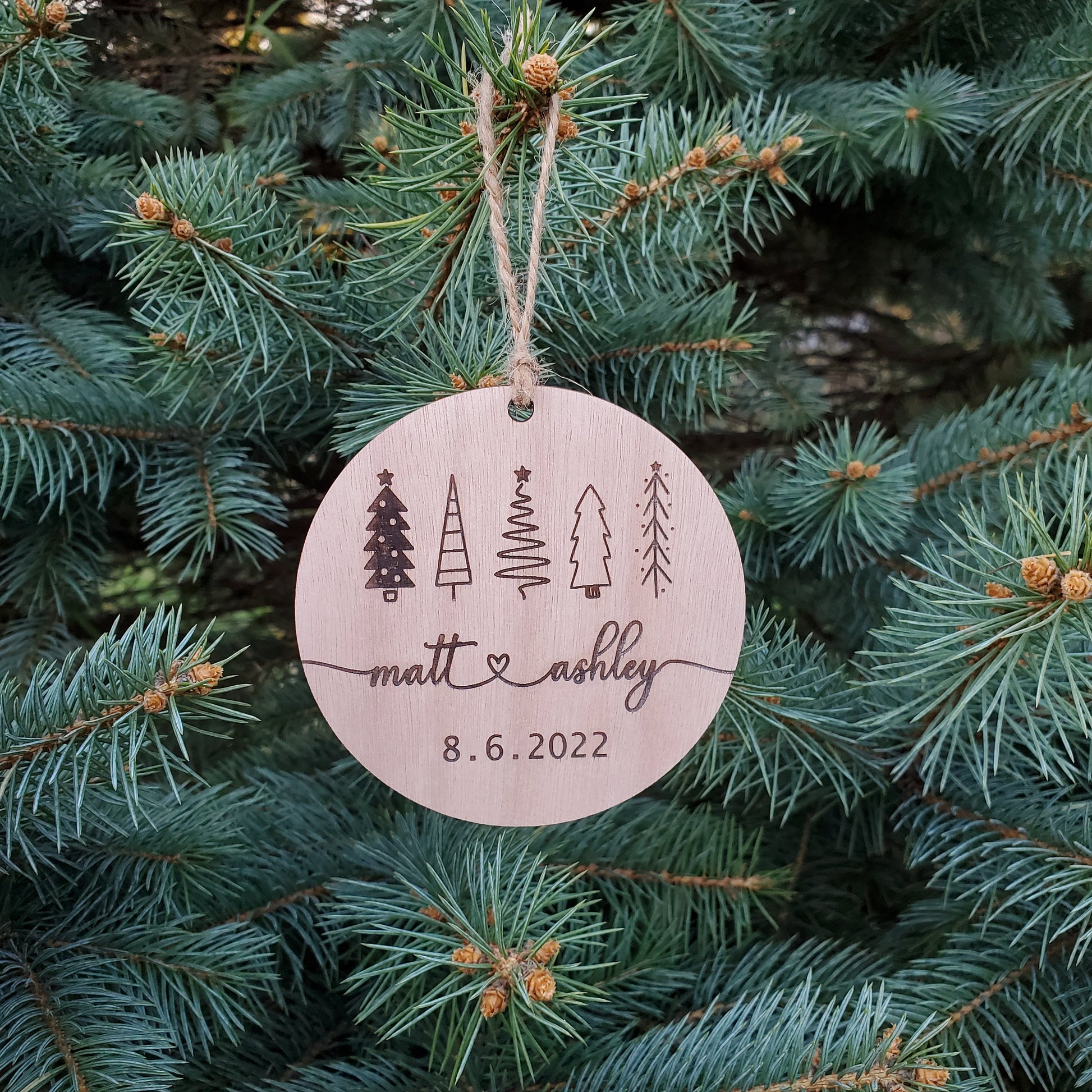 Couples Ornament | Christmas Ornament | Marriage Christmas Ornament | Laser Engraved Ornament