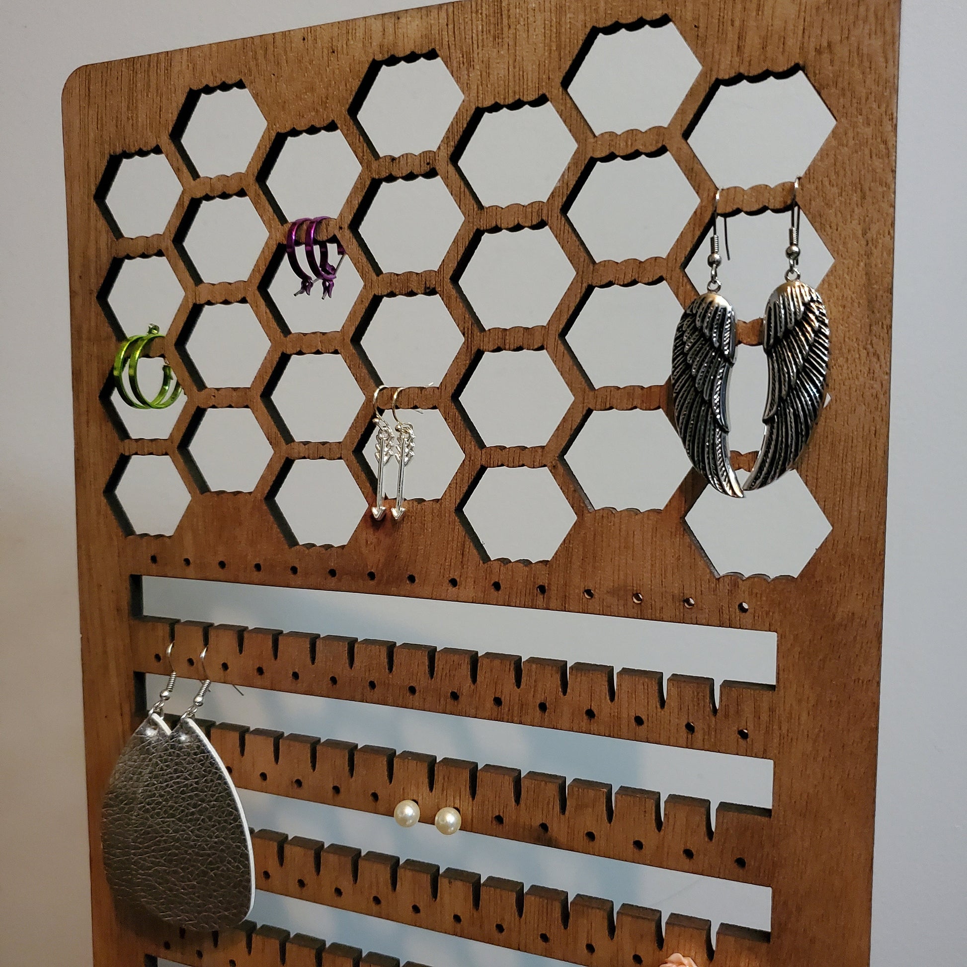 Earring Holder | Earring Display | Holder For Earrings | Honeycomb Pattern