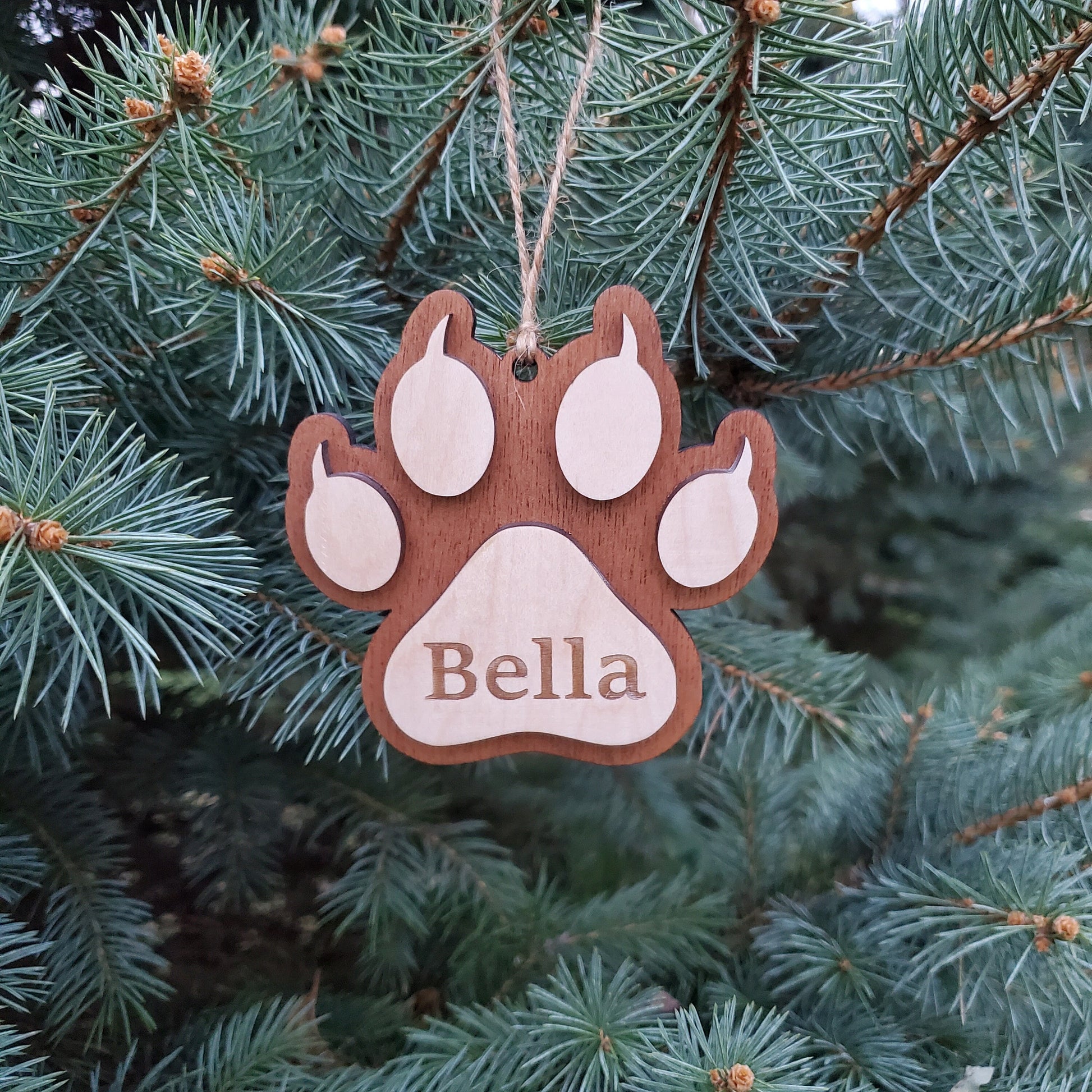 Dog and Cat Ornament | Pet Name Ornament | Christmas Ornaments | Laser Engraved Ornaments | Pet Ornaments