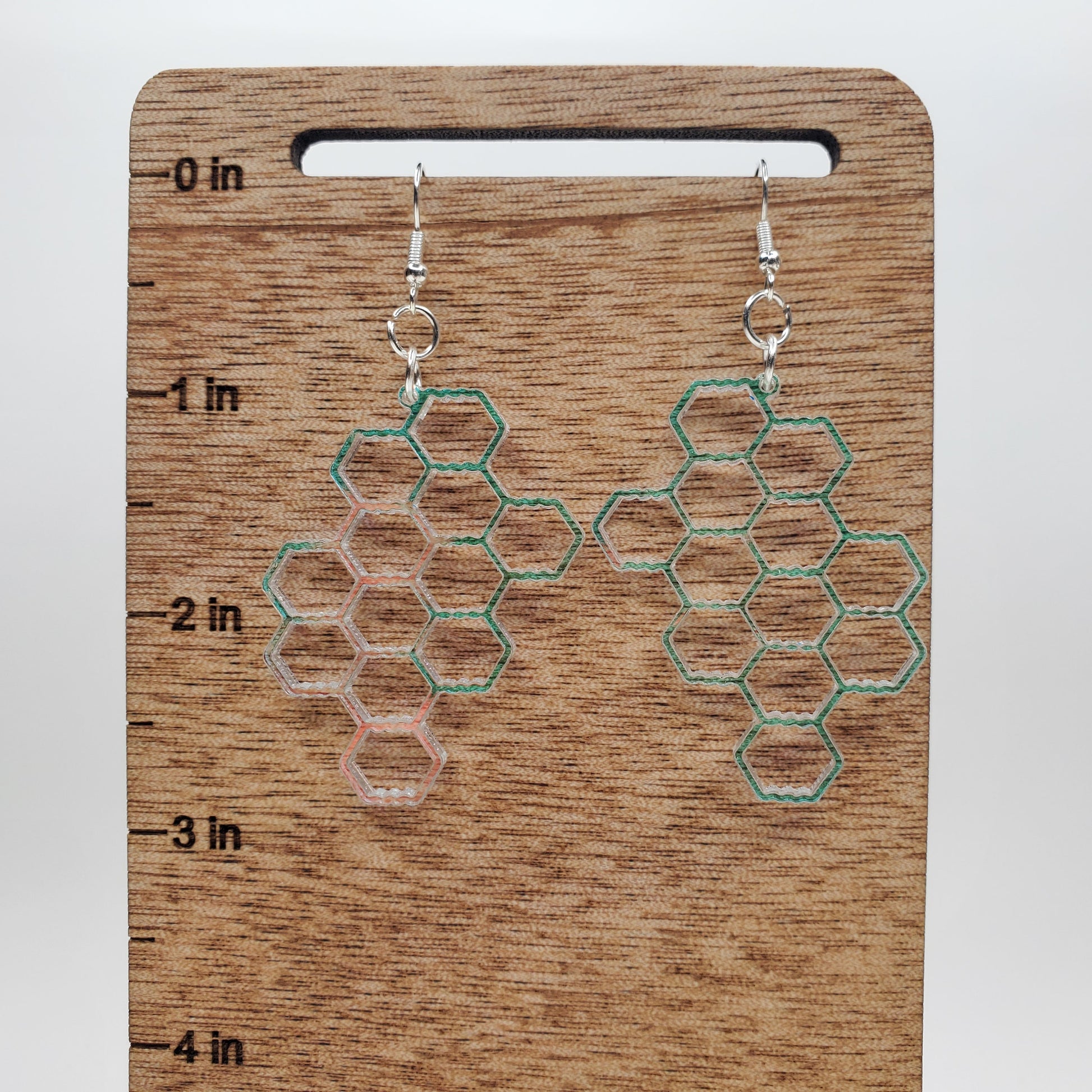 Honeycomb Earrings | Iridescent Earrings | Bee Pattern Earrings | Hypoallergenic Earrings | Earrings | Drop Earrings