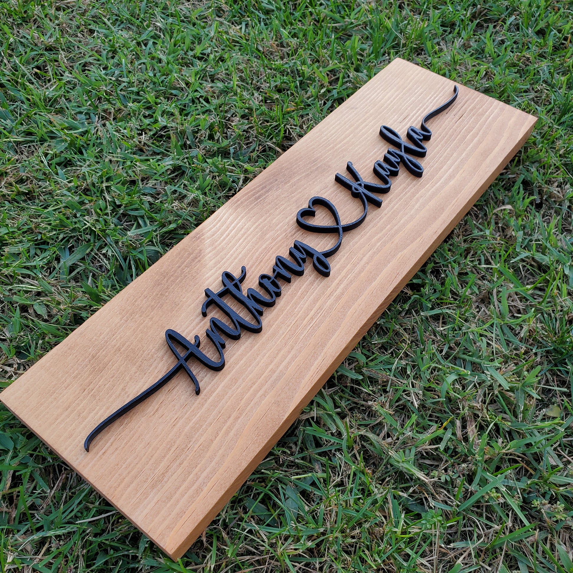 Custom Couples Sign | Lovers Heart Sign | Custom Wood Sign | 3D Laser Cut Sign | Wedding Gift | Anniversary Gift