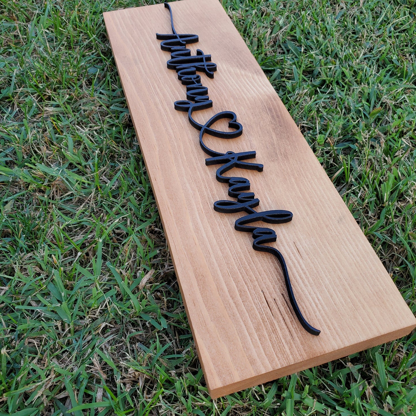 Custom Couples Sign | Lovers Heart Sign | Custom Wood Sign | 3D Laser Cut Sign | Wedding Gift | Anniversary Gift