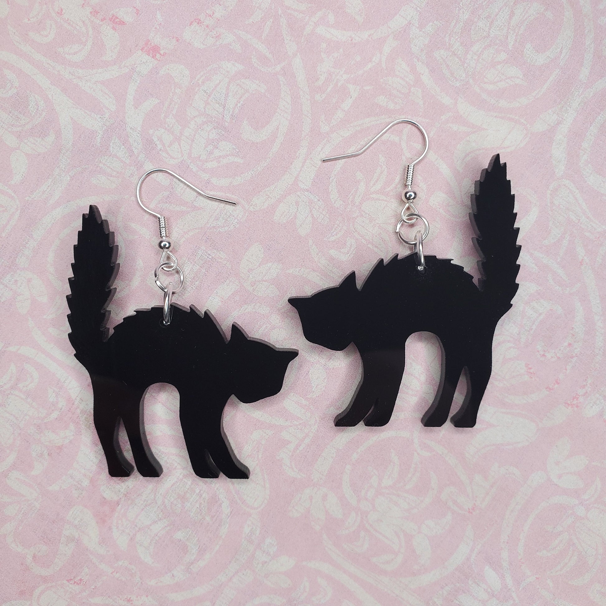 Scared Cat Earrings | Fall Earrings | Hypoallergenic Earrings | Halloween Earrings | Drop Earrings