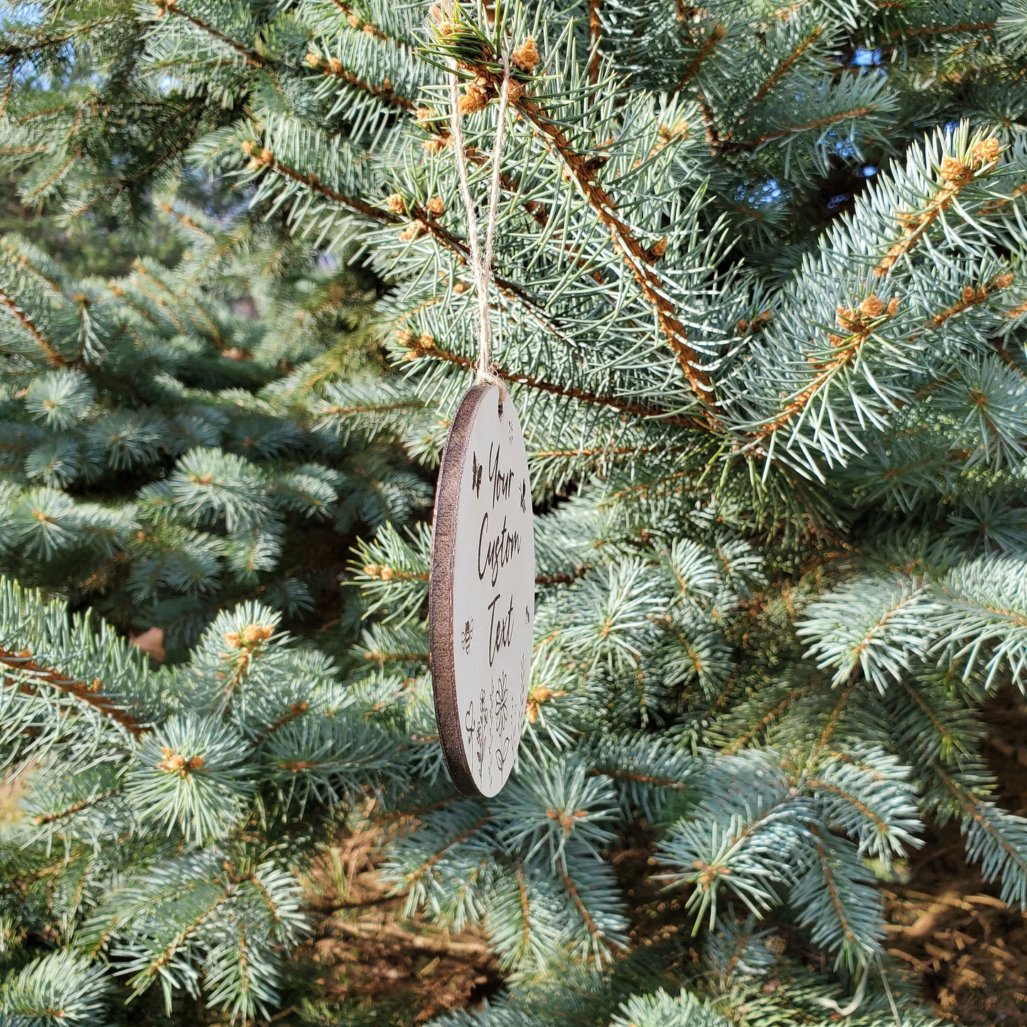 Wildflowers Ornament | Rustic White Ornament | Christmas Ornaments | Custom Name Ornaments | Bees Name Ornament