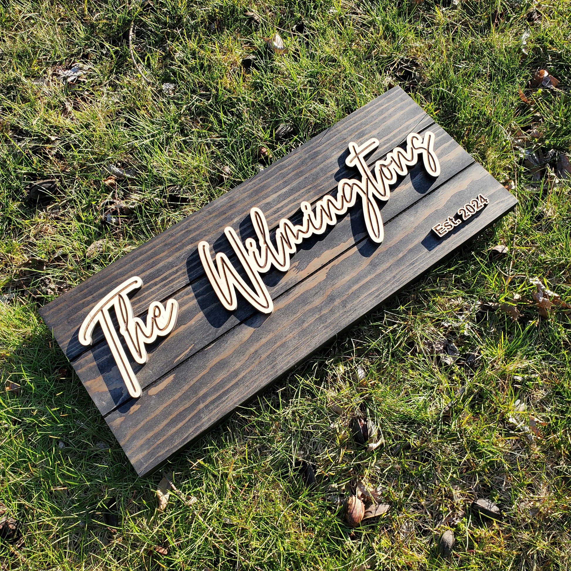 Custom Wood Sign | Established Sign | Family Last Name Sign | Custom Wood Sign | 3D Laser Cut Sign | Wedding Gift | Wood Signs