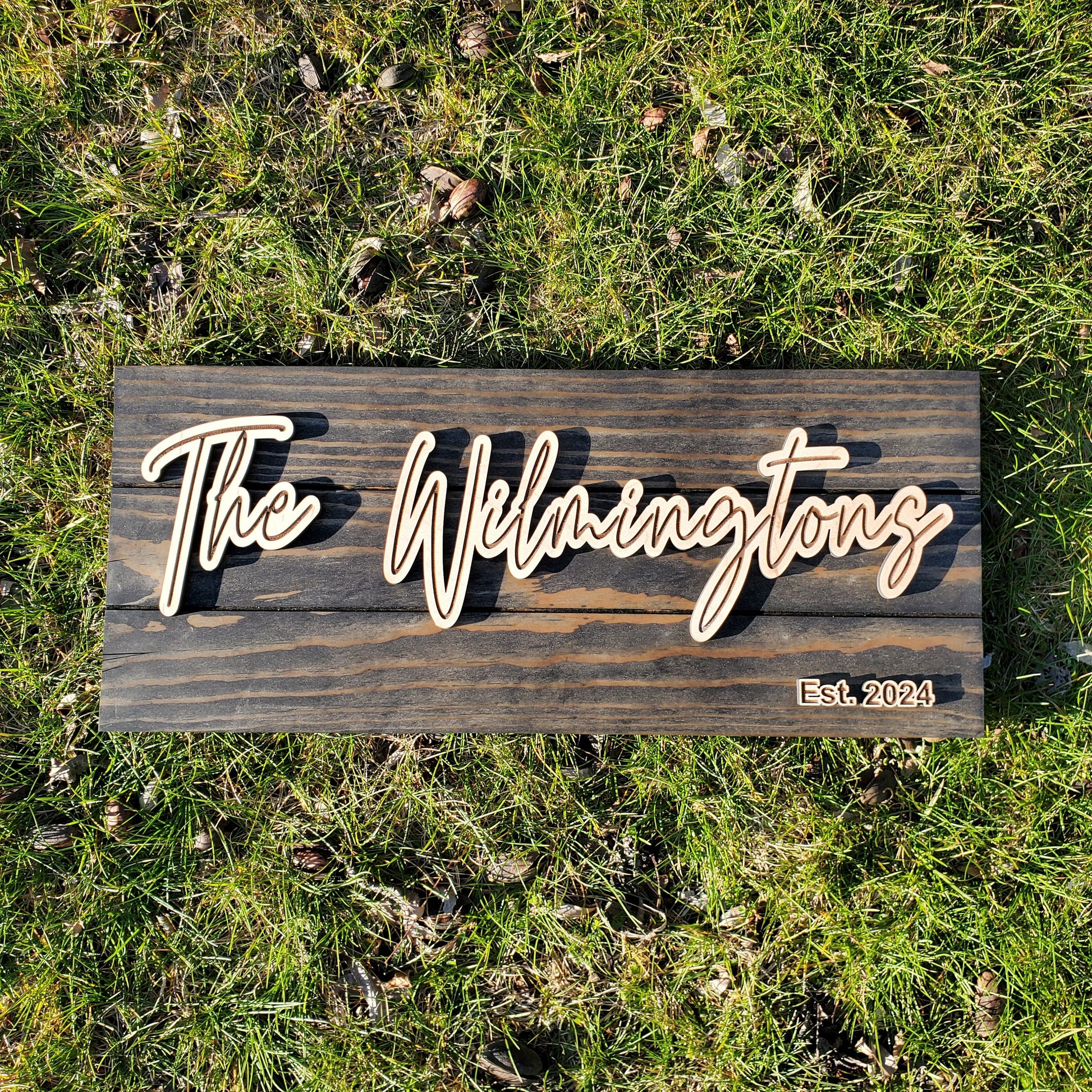 Custom Wood Sign | Established Sign | Family Last Name Sign | Custom Wood Sign | 3D Laser Cut Sign | Wedding Gift | Wood Signs