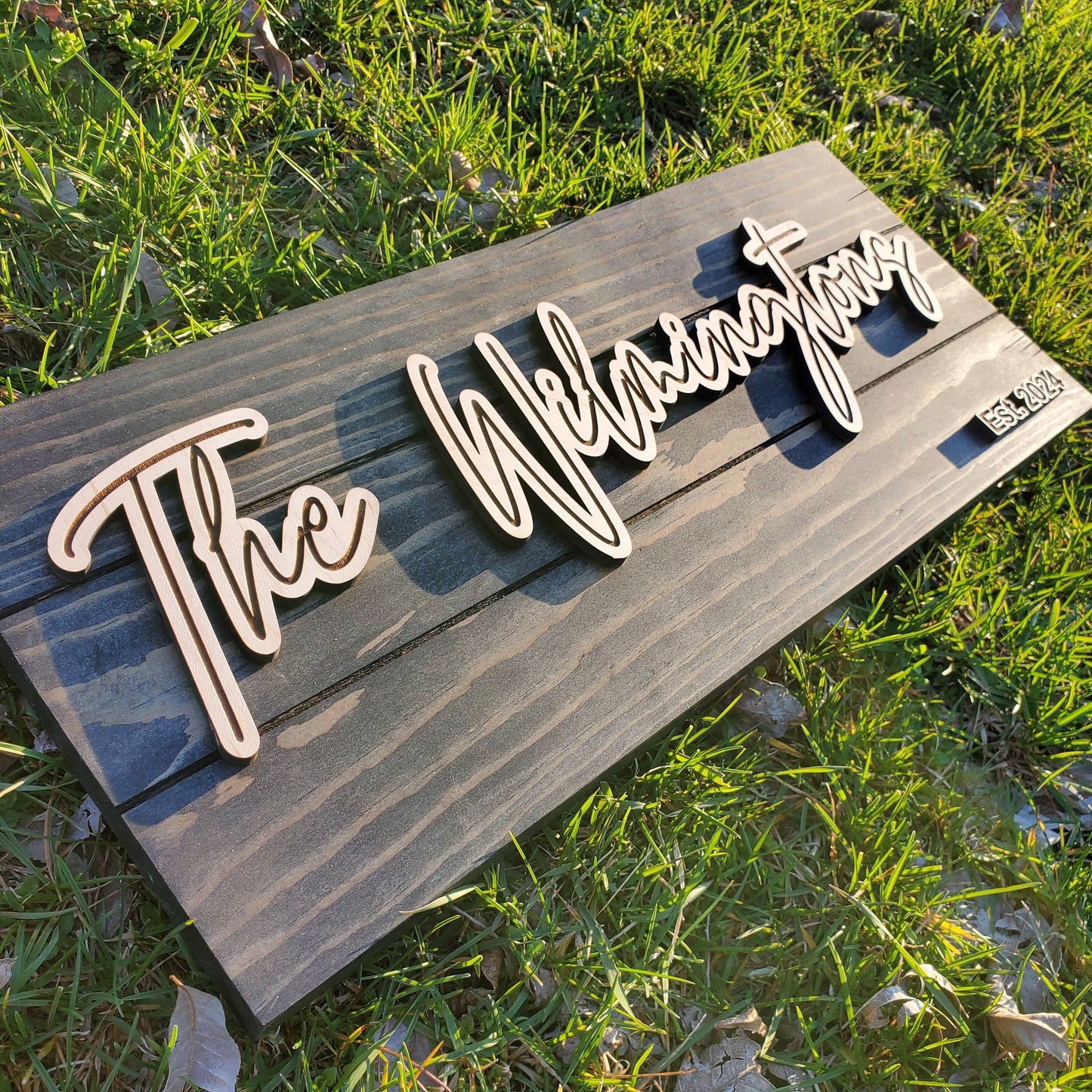 Custom Wood Sign | Established Sign | Family Last Name Sign | Custom Wood Sign | 3D Laser Cut Sign | Wedding Gift | Wood Signs