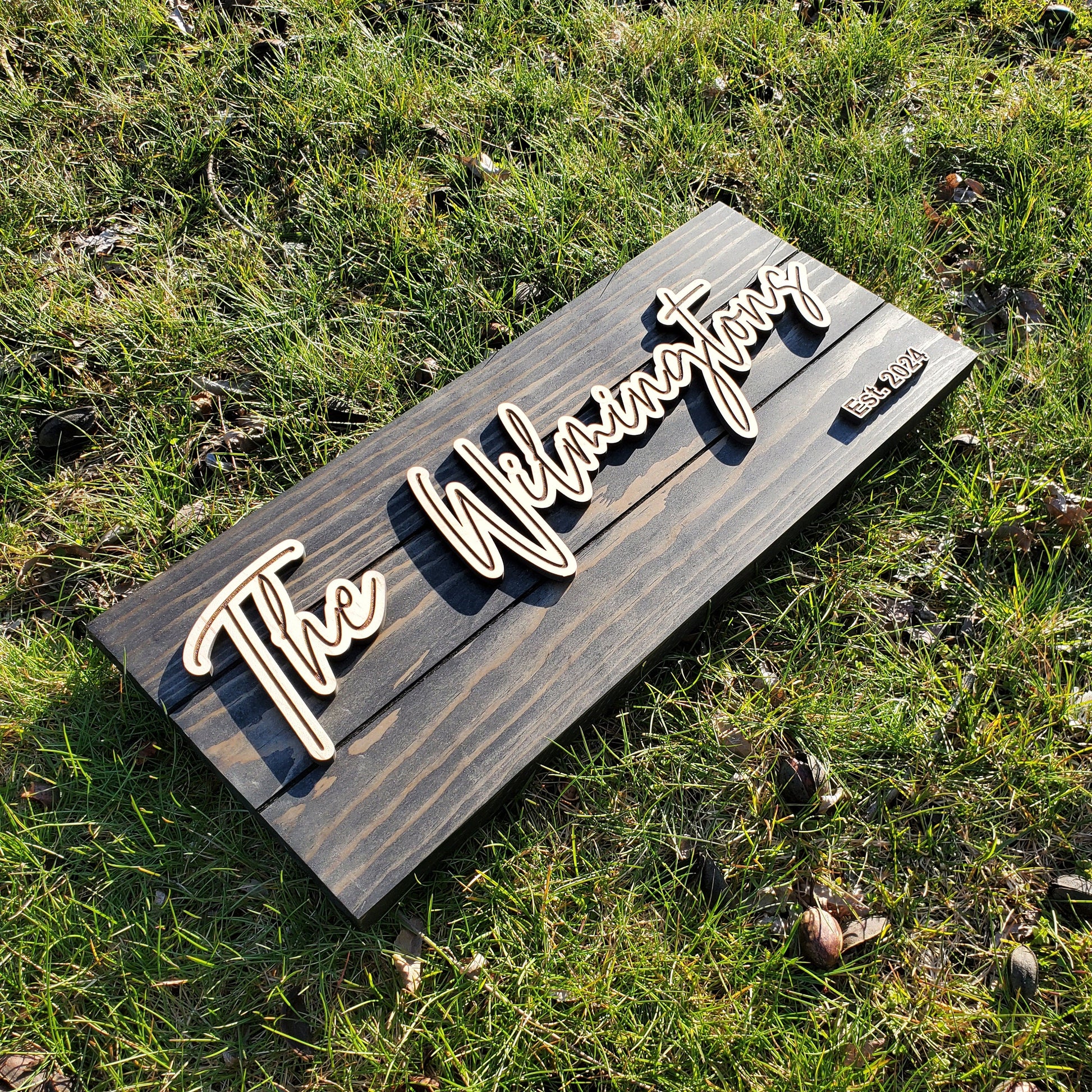 Custom Wood Sign | Established Sign | Family Last Name Sign | Custom Wood Sign | 3D Laser Cut Sign | Wedding Gift | Wood Signs