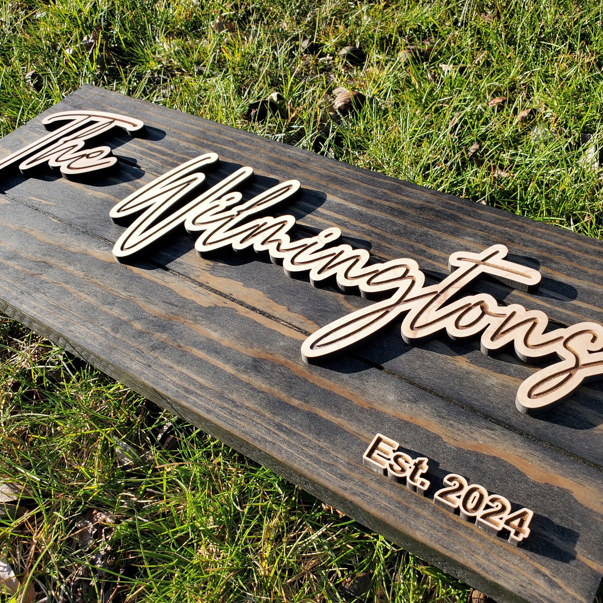 Custom Wood Sign | Established Sign | Family Last Name Sign | Custom Wood Sign | 3D Laser Cut Sign | Wedding Gift | Wood Signs