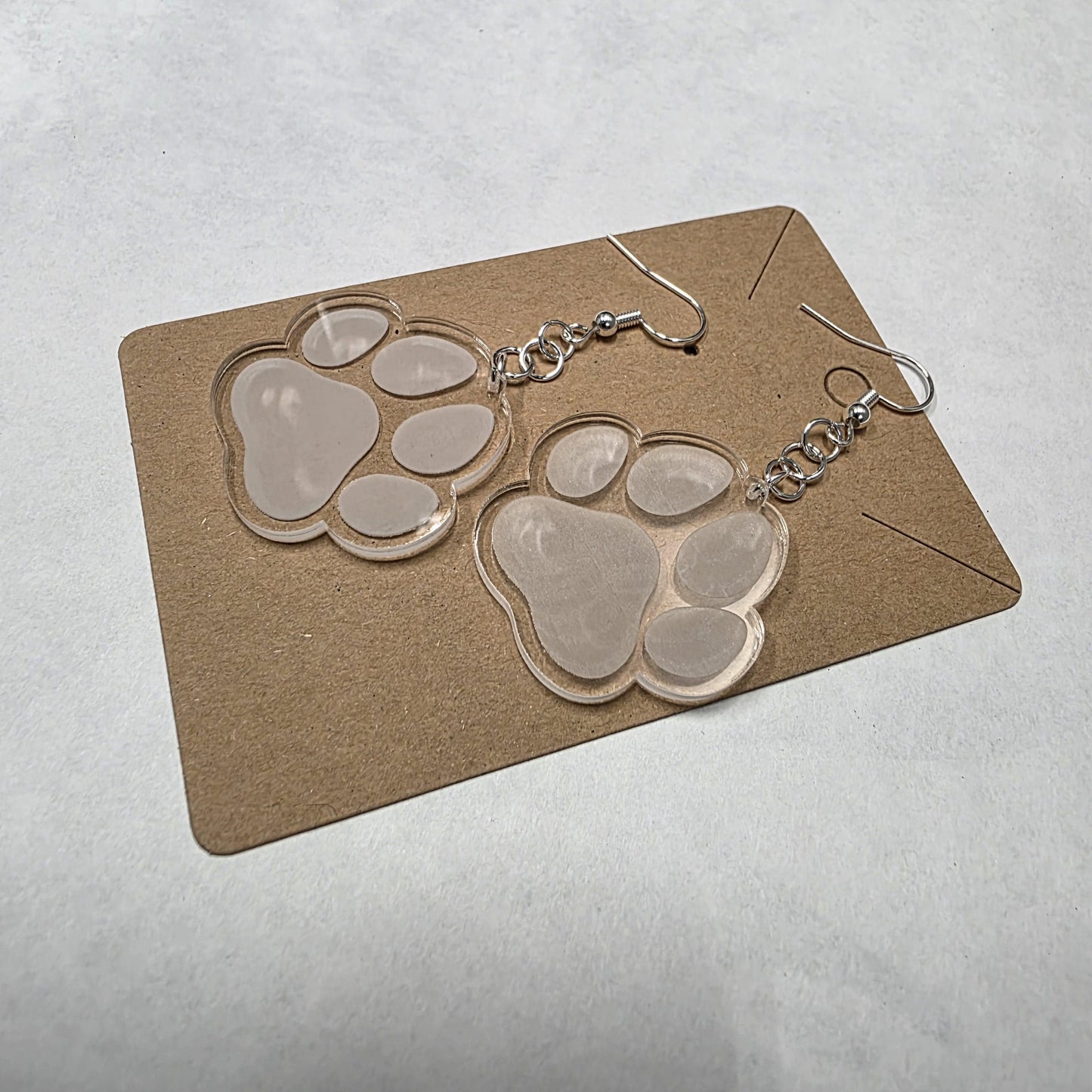 Dog Paw Print Engraved Earrings | Dangle Earrings | Hypoallergenic