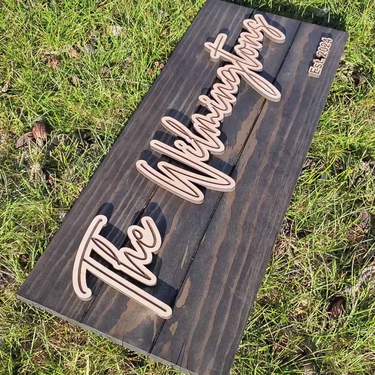 Custom Wood Sign | Established Sign | Family Last Name Sign | Custom Wood Sign | 3D Laser Cut Sign | Wedding Gift | Wood Signs